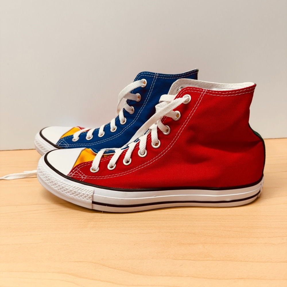 Converse Chuck Taylor High Top Primary Colorblock Sneakers Unisex Size W 9 M 7 - Picture 2 of 7